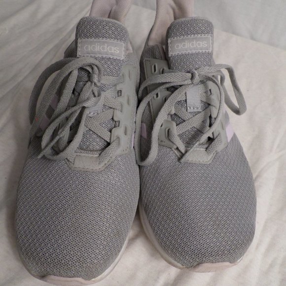 Adidas Running Shoes Adiwear Grey White Girls Sneakers Size 3 - Picture 4 of 12